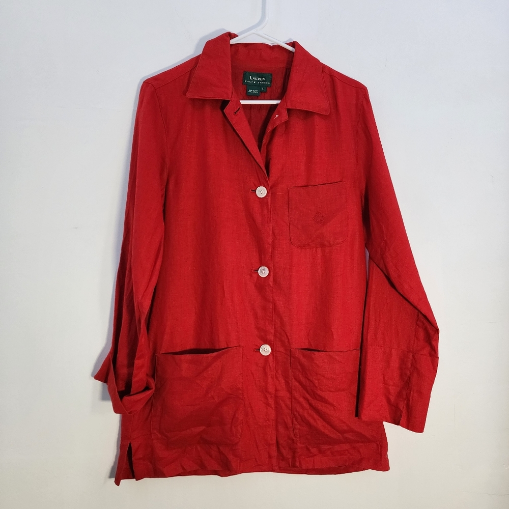 Lauren Ralph Lauren Shaket 100% Linen Size Large